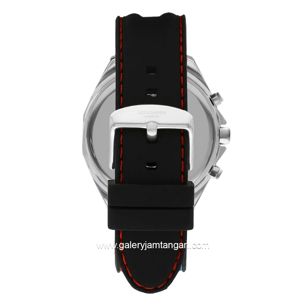 LEE COOPER LC07848.351 Chronograph Black Silver Rubber Strap