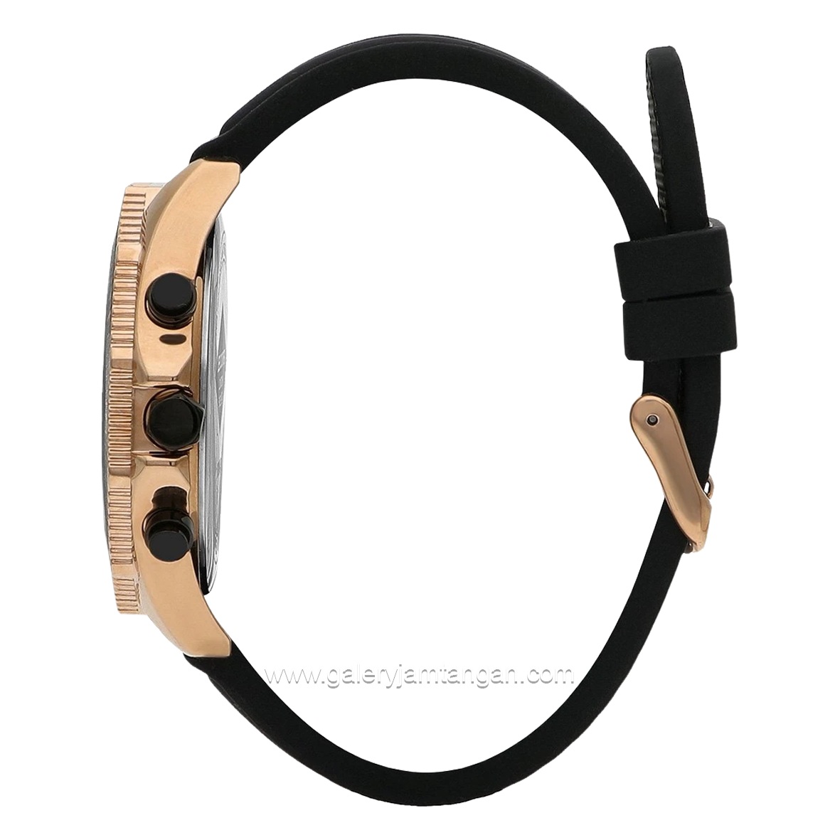 LEE COOPER LC07848.451 Black Rosegold Rubber Strap