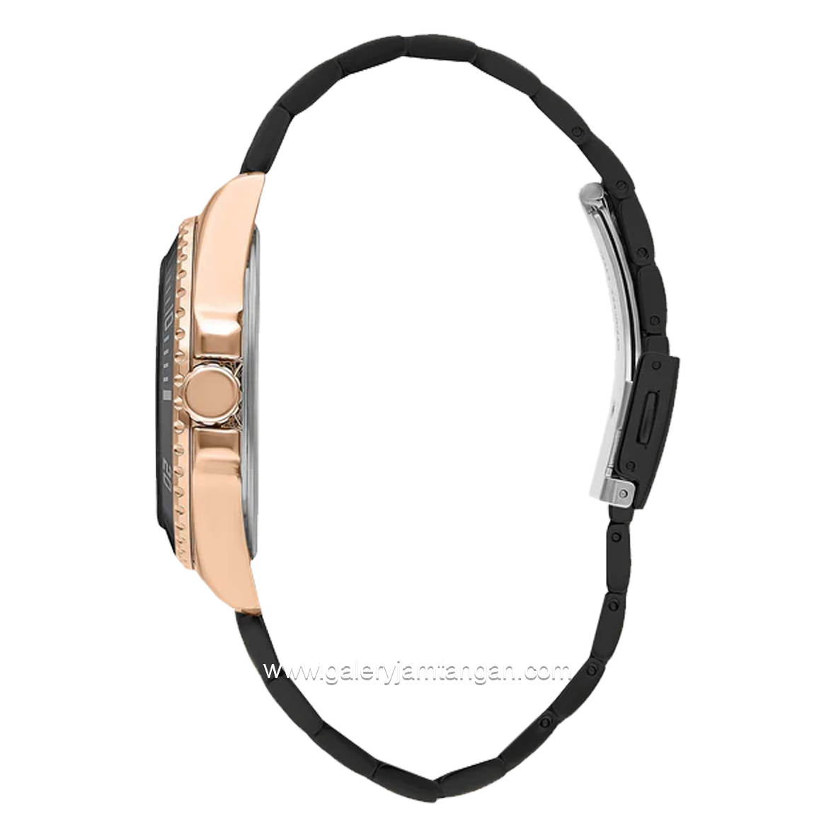LEE COOPER LC07954.650 Black Rosegold Rubber Strap