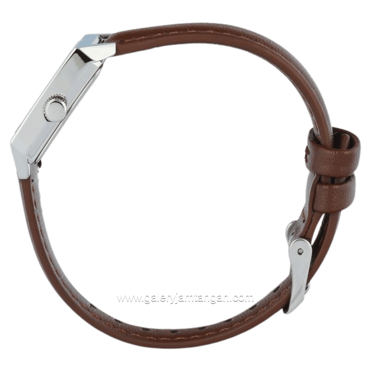 Christophe Arden CA 1004 LH LSSSLBO2 Brown Silver Dial White Leather Strap