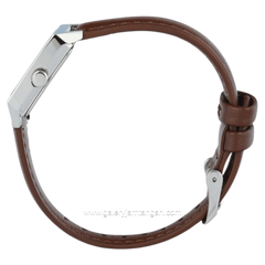 Christophe Arden CA 1004 LH LSSSLBO2 Brown Silver Dial White Leather Strap