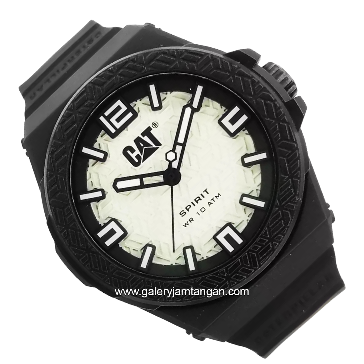 CATERPILLAR LO.111.21.211 Black Dial White Rubber Strap