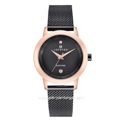 LOFOTEN F-2320L Black Rosegold Shandrope Stainless Steel Strap