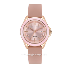 LOFOTEN F-2325L Sapphire Glass Pink Rosegold Silicone Strap