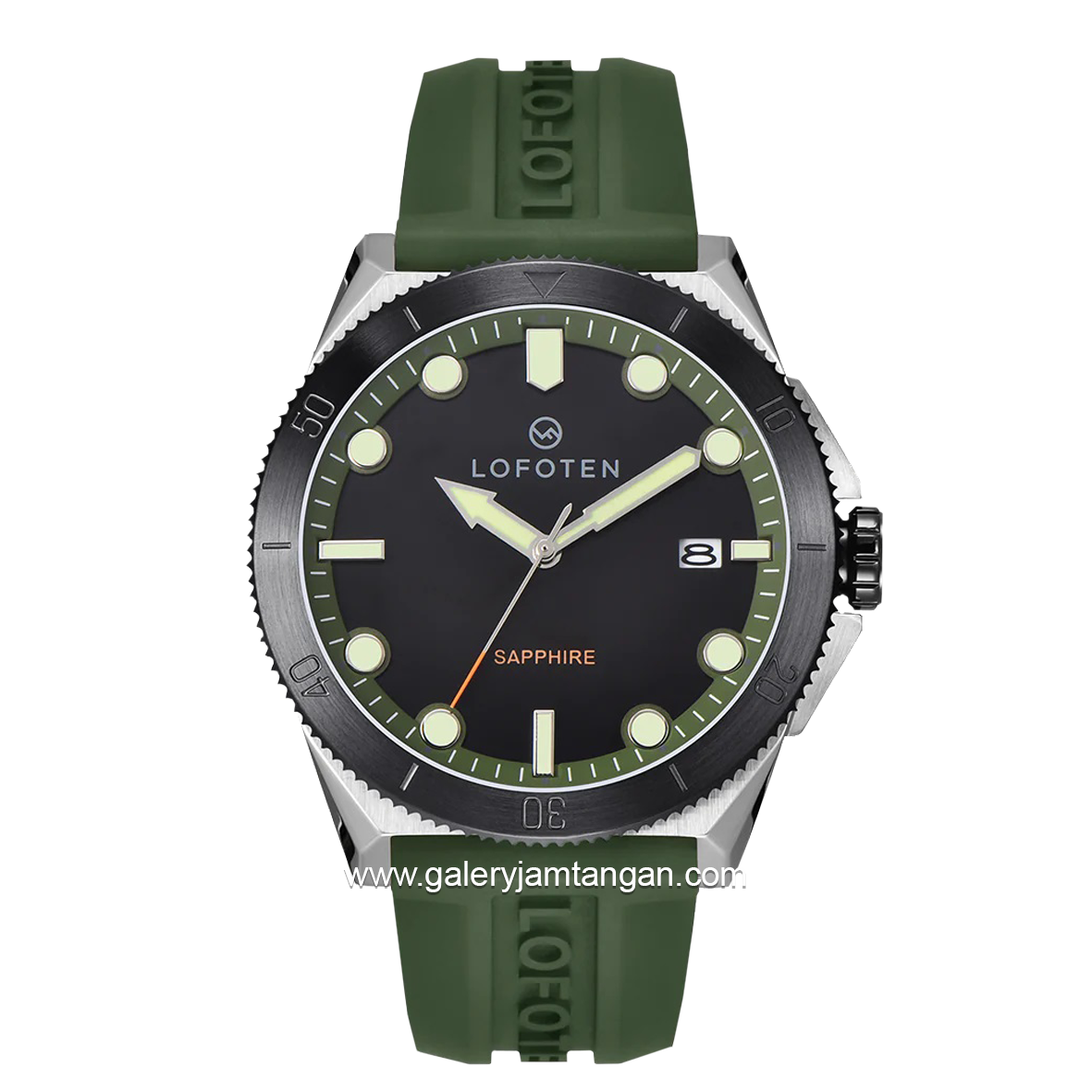 LOFOTEN F-6527M Army Silver Rubber Strap