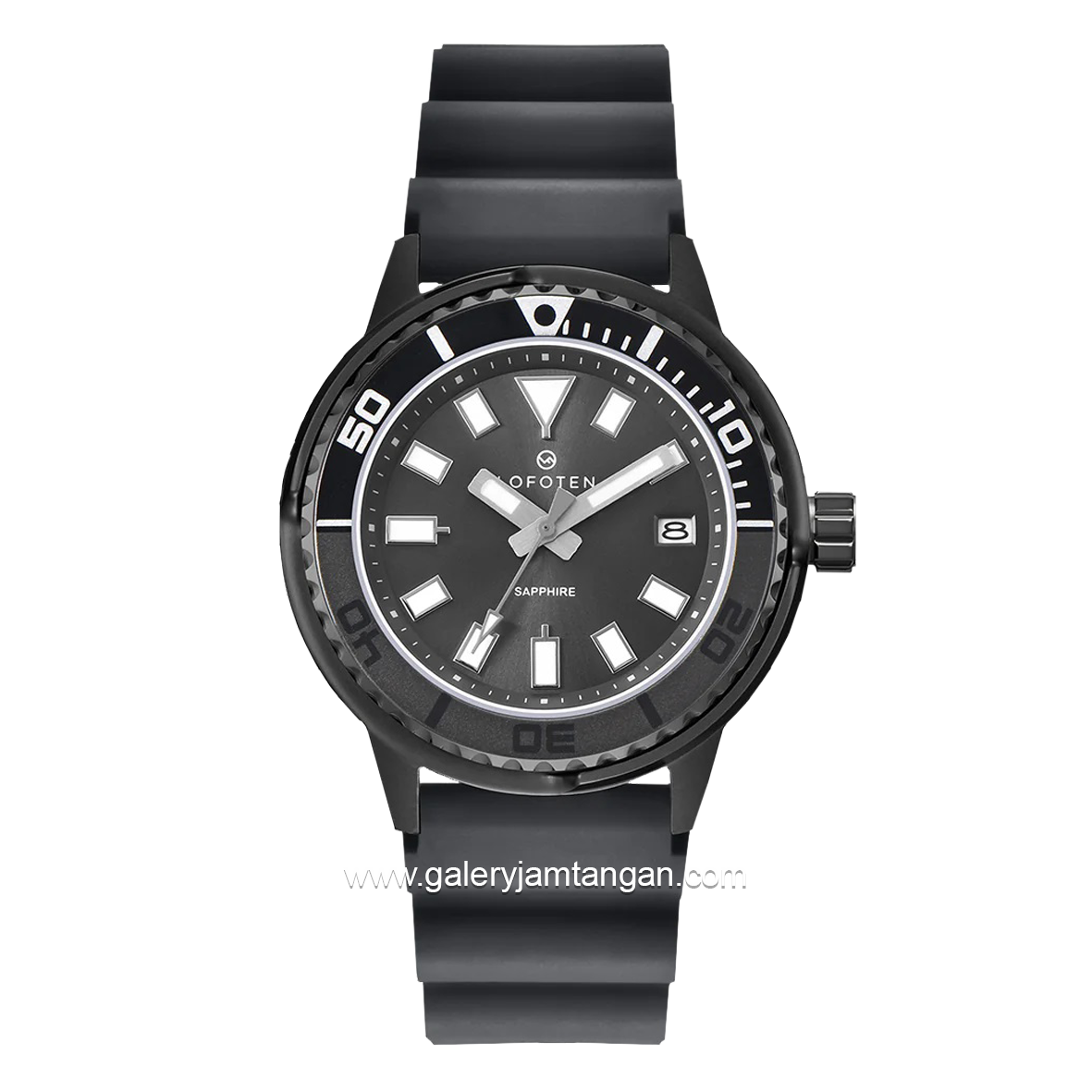 LOFOTEN F-6528MT BLACK Black Rubber Strap