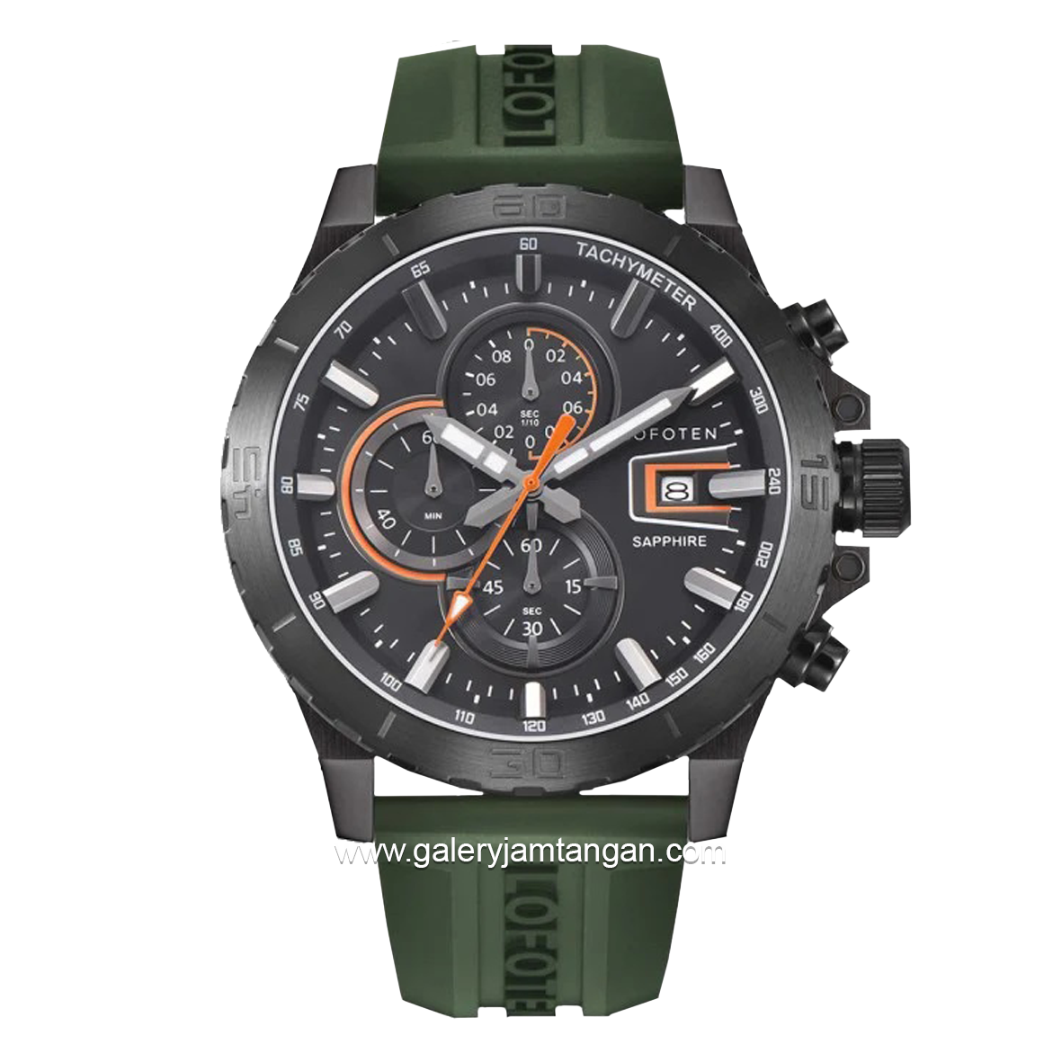 LOFOTEN F-6529MC Army Black Rubber Strap