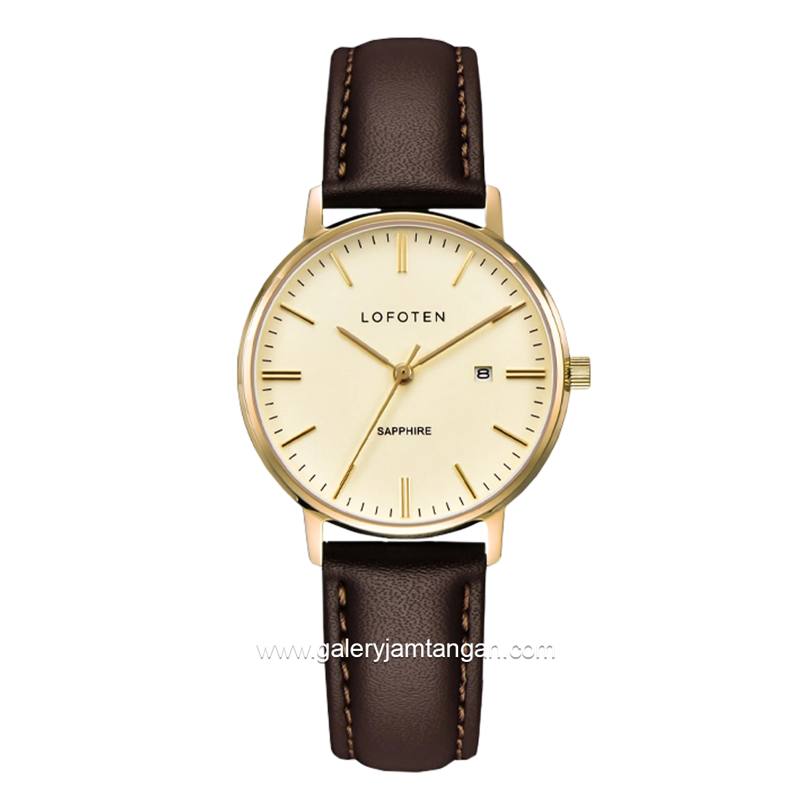 LOFOTEN F-8109L Brown Gold Leather Strap