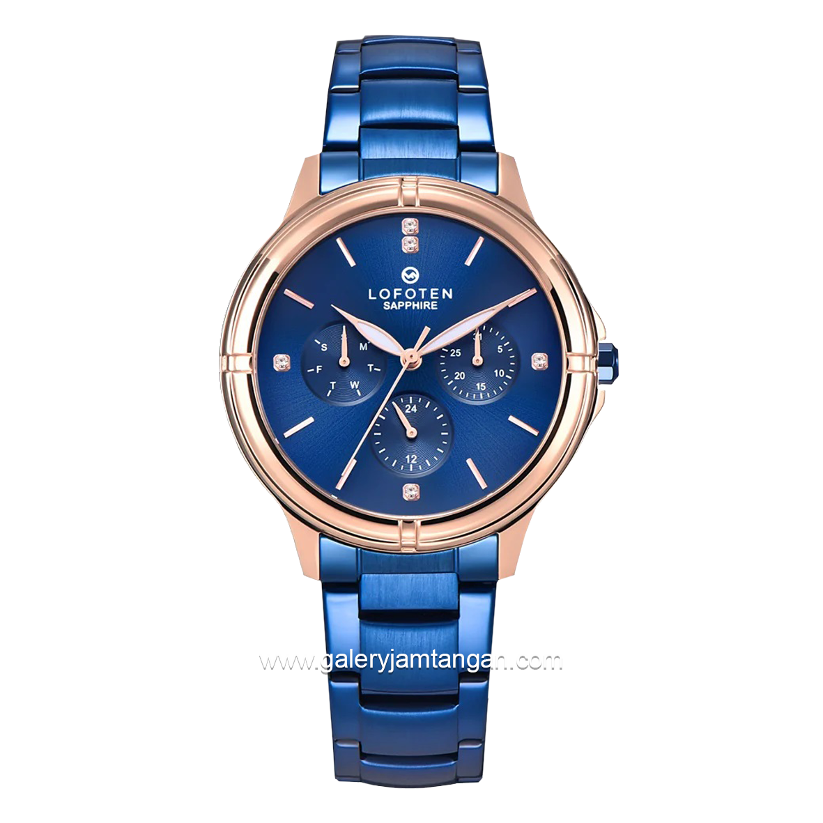 LOFOTEN F-2316L Multifunction Blue Rosegold Stainless Steel