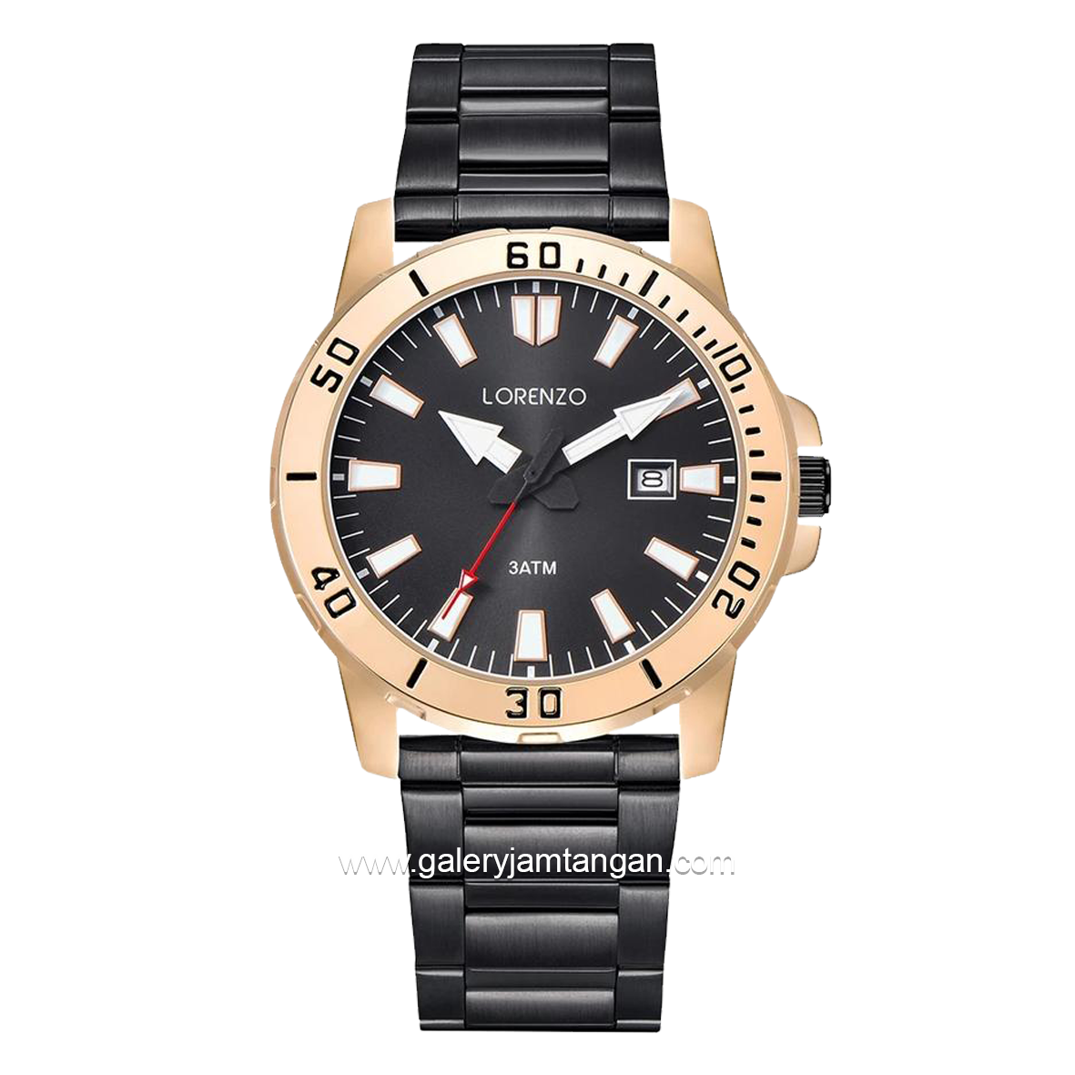 LORENZO R 6105 M Black Rosegold Stainless Steel
