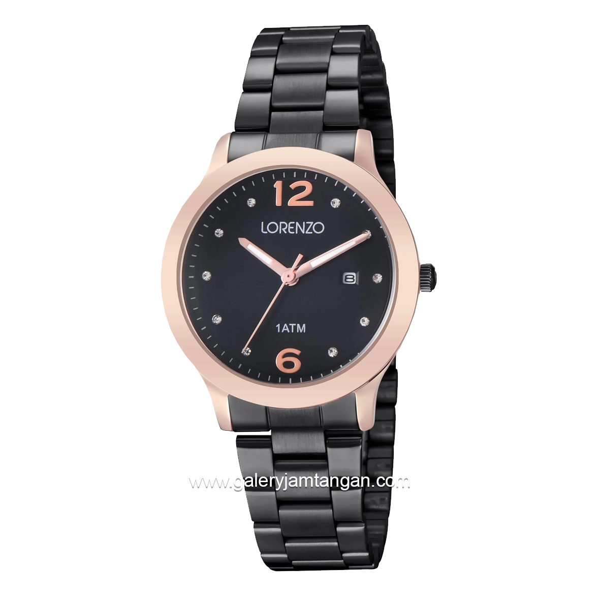 LORENZO R 7122 L Black Rosegold Stainless Steel