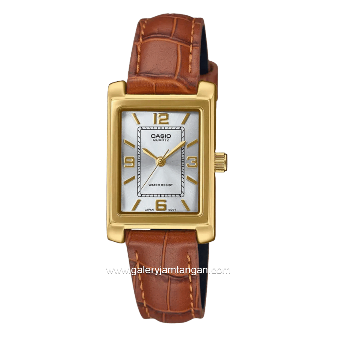 CASIO LTP-1234GLL-7ADF Brown Gold Dial Silver Leather Srap