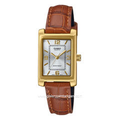 CASIO LTP-1234GLL-7ADF Brown Gold Dial Silver Leather Srap