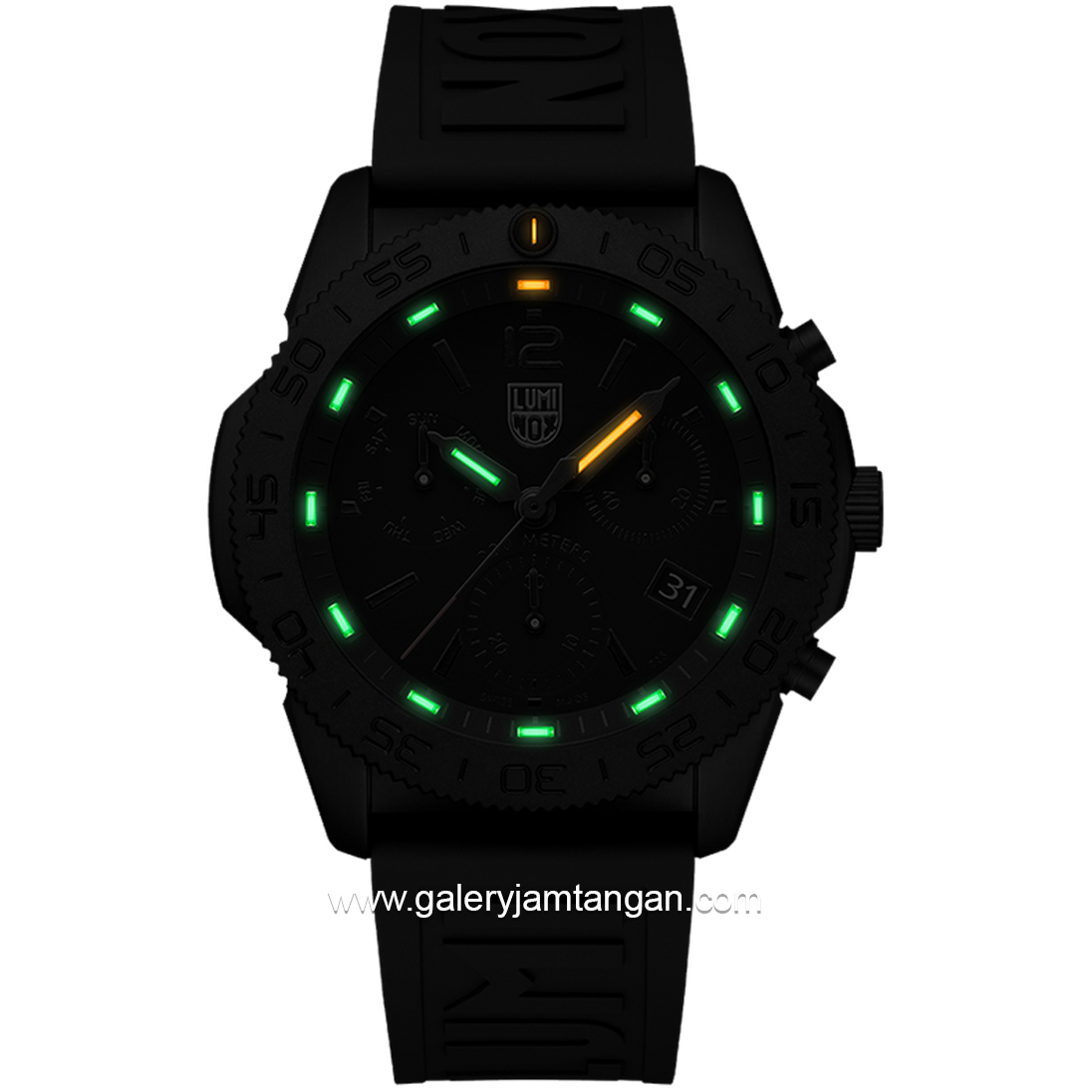 LUMINOX 3141 . B O Pacific Diver Chronograph, Dive Watch Rubber Strap