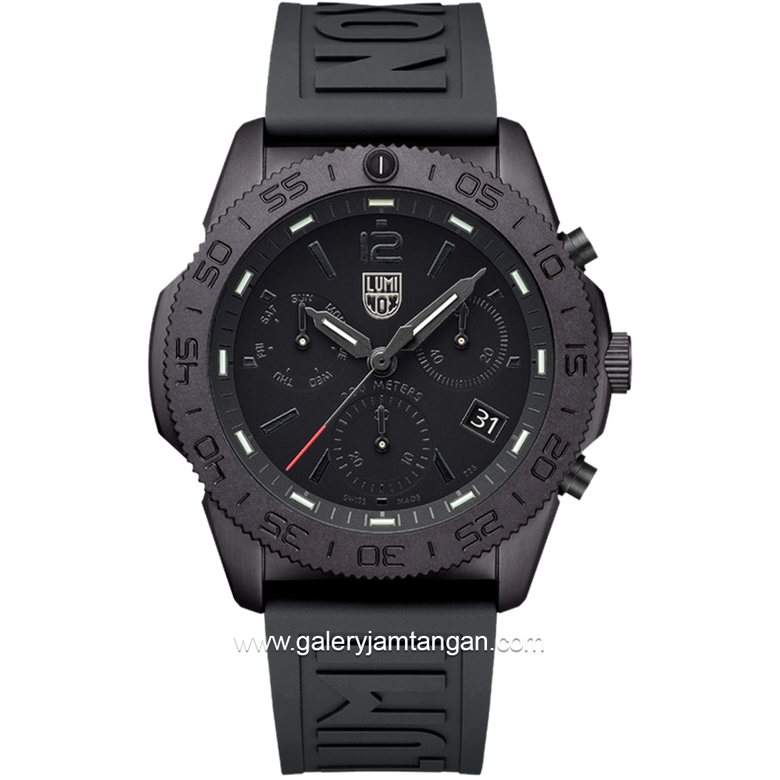 LUMINOX 3141 . B O Pacific Diver Chronograph, Dive Watch Rubber Strap