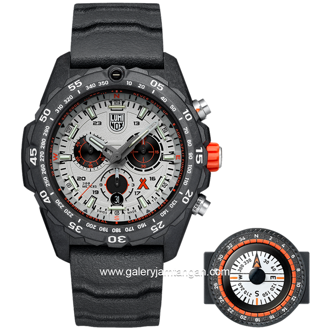 LUMINOX 3748 Bear Grylls Survival Master, Chronograph with Compass Rubber Strap