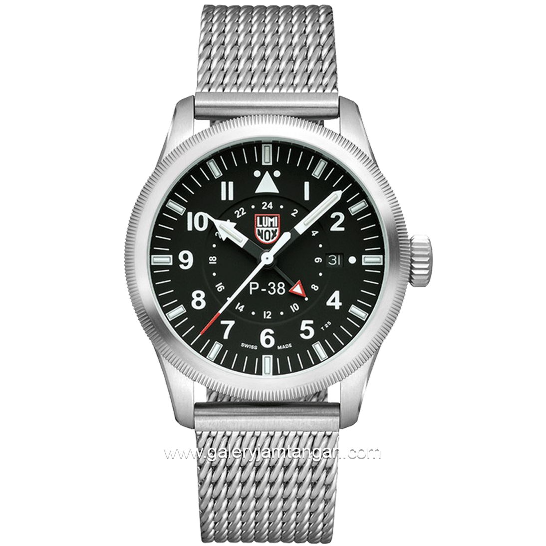 LUMINOX 9522 Air Pilot P-38 LIGHTNING, Pilot Watch Stainless Steel