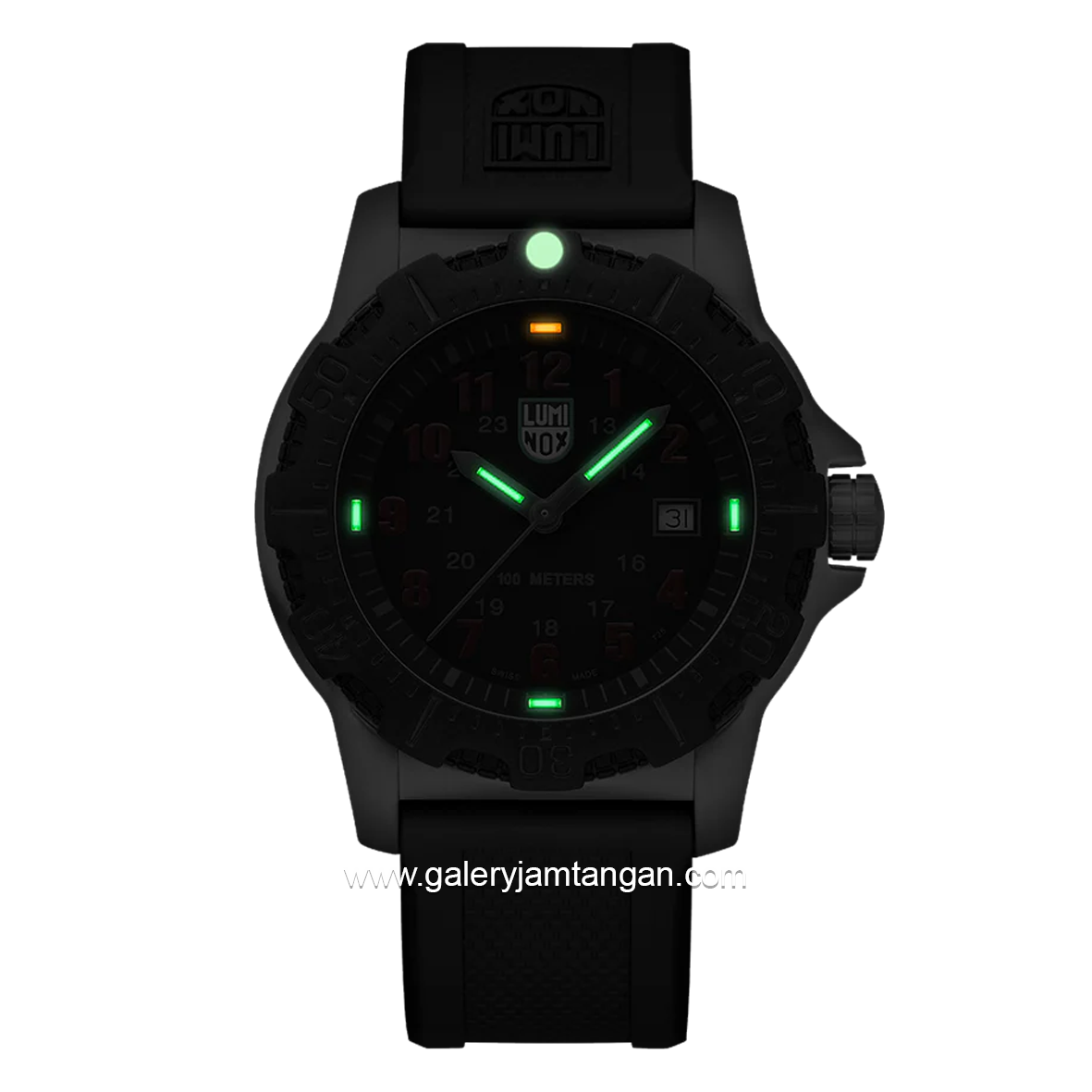 LUMINOX X2.2145 Black Silver Genuine Rubber Swiss Made