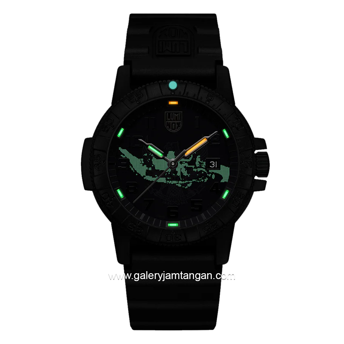LUMINOX XS.0321.BO.BHI.N Black Edition Bhinneka Genuine Rubber Swiss Made