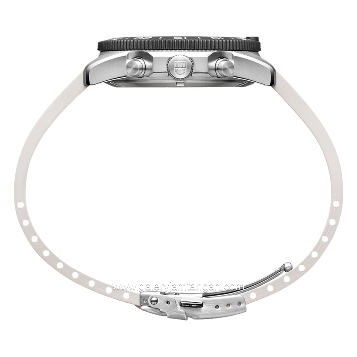 LUMINOX XS.3141 White Silver Genuine Rubber Chronograph Swiss Made