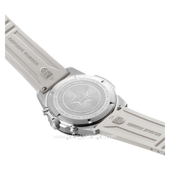 LUMINOX XS.3141 White Silver Genuine Rubber Chronograph Swiss Made