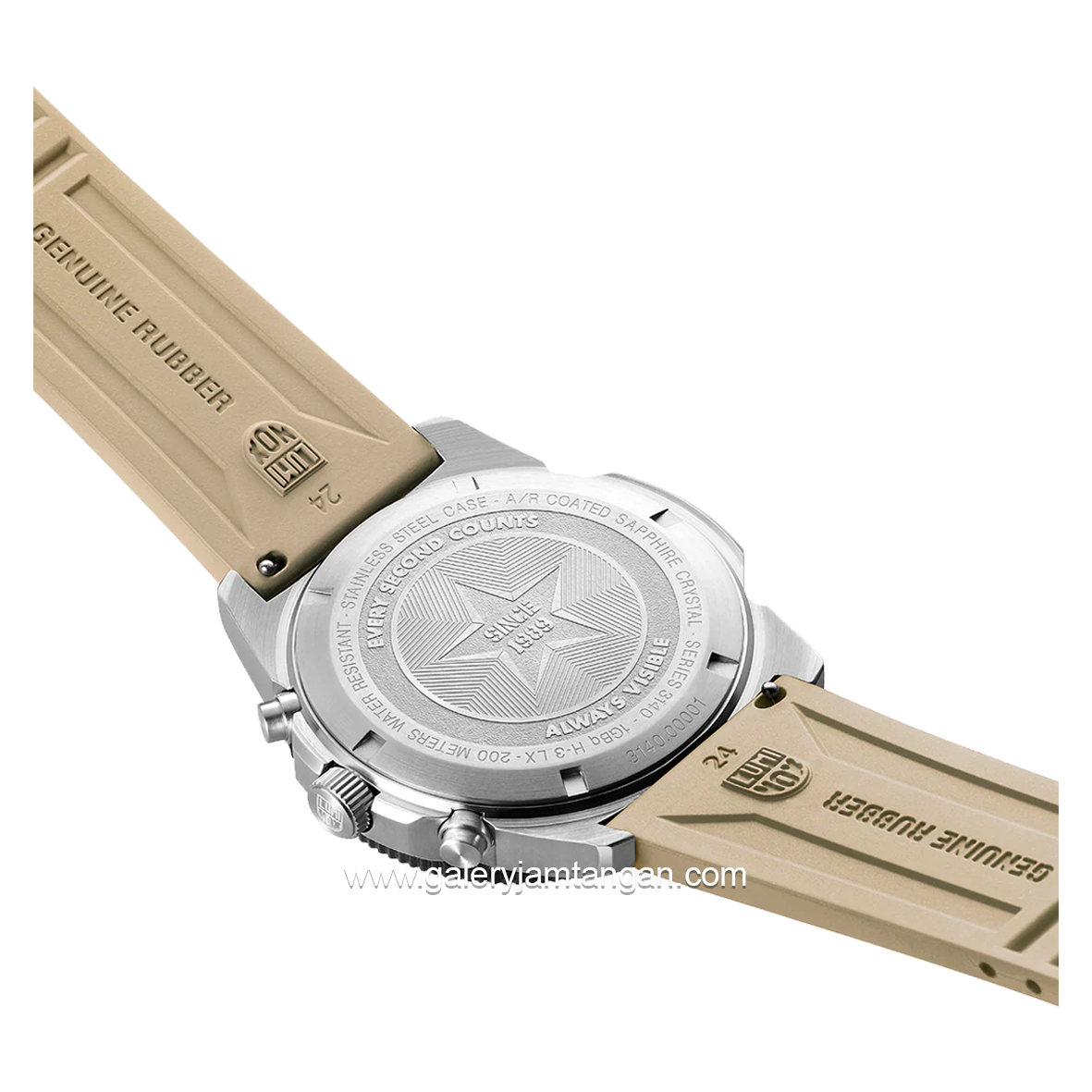 LUMINOX XS.3150 Cream Silver Genuine Rubber Chronograph Swiss Made