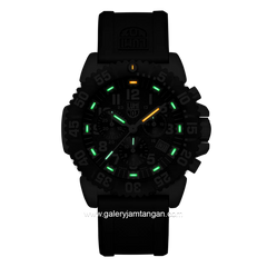 LUMINOX XS.3181.F Black Silver Genuine Rubber Chronograph Swiss Made