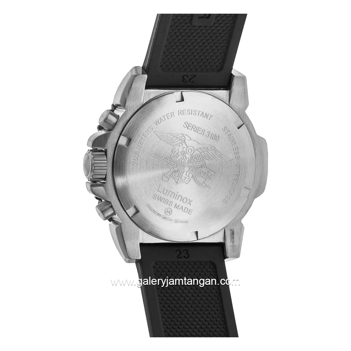 LUMINOX XS.3181.F Black Silver Genuine Rubber Chronograph Swiss Made