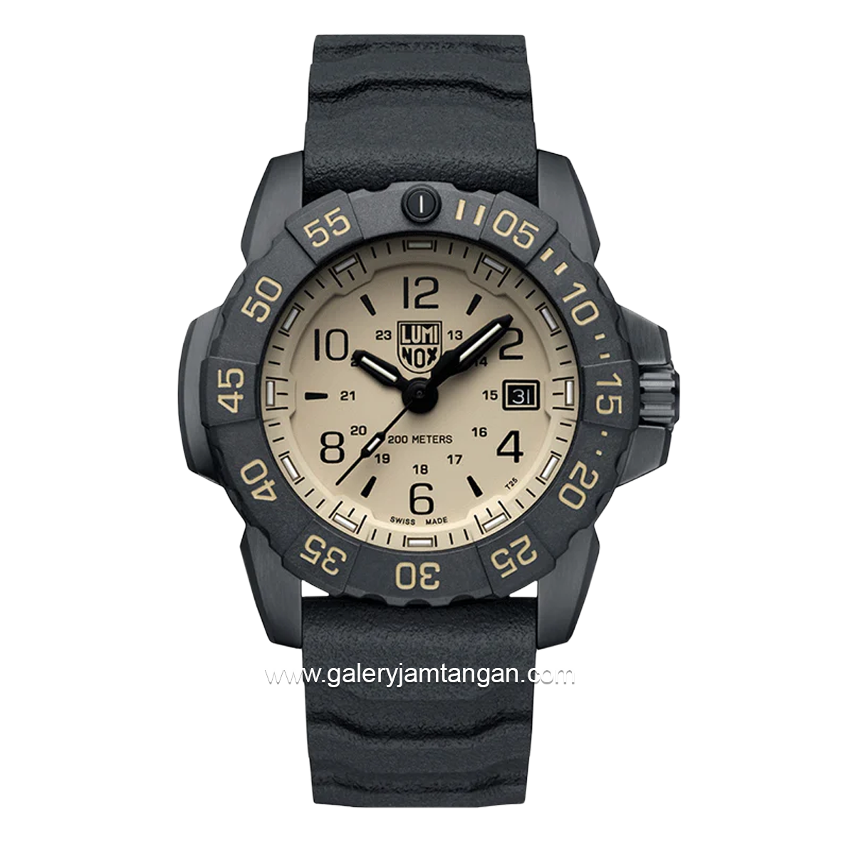 LUMINOX XS.3251.CB.NSF Black Dial Cream Genuine Rubber Swiss Made