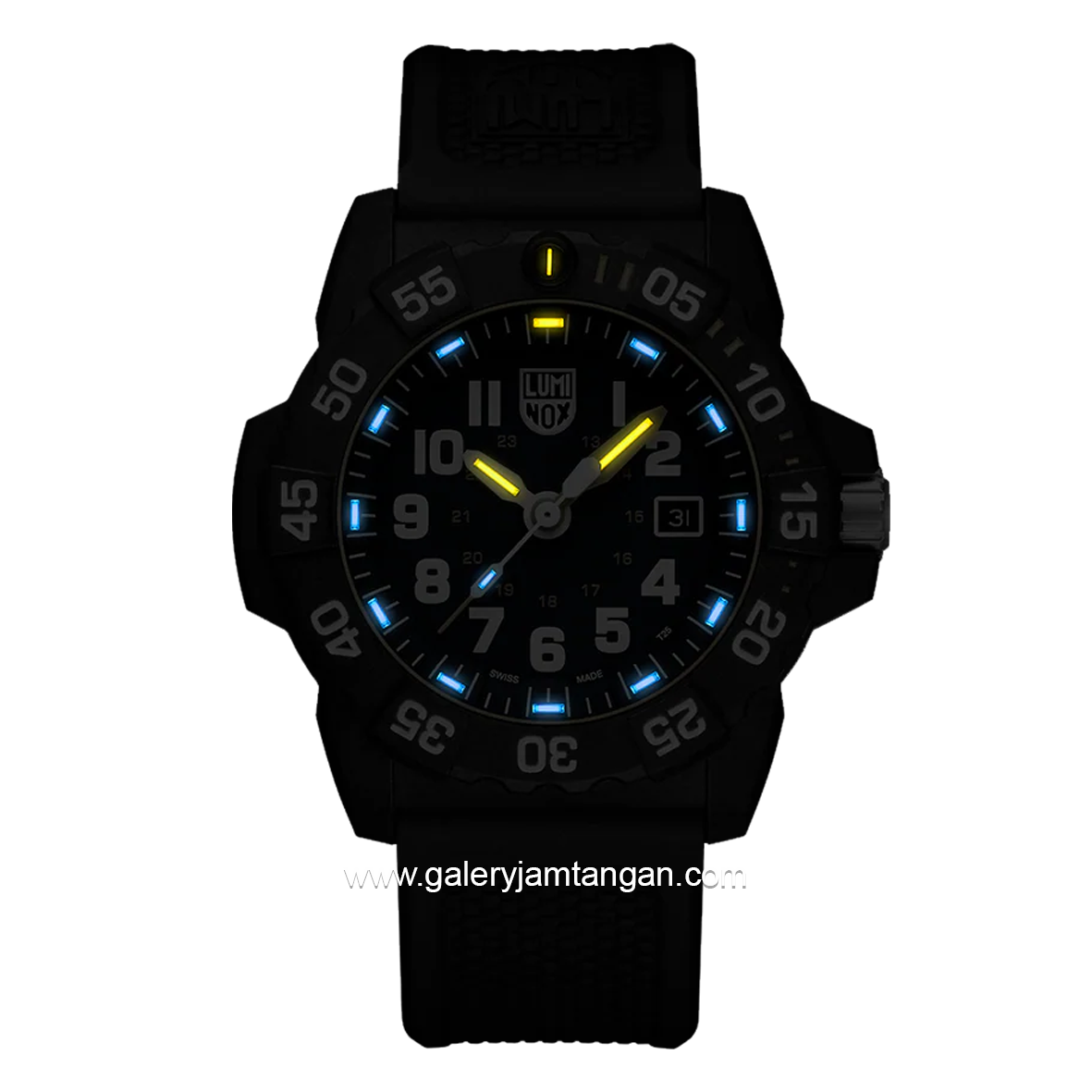 LUMINOX XS.3503.NSF Military Watch, Dive Watch Black Genuine Rubber Strap Swiss Made