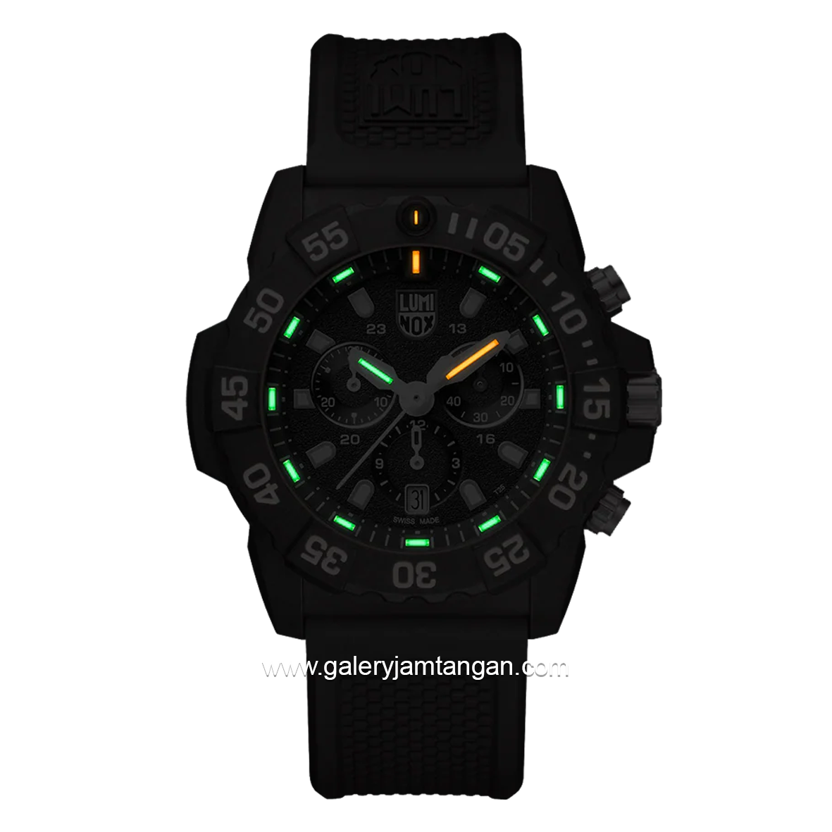 LUMINOX XS.3581 Black Genuine Rubber Chronograph Swiss Made