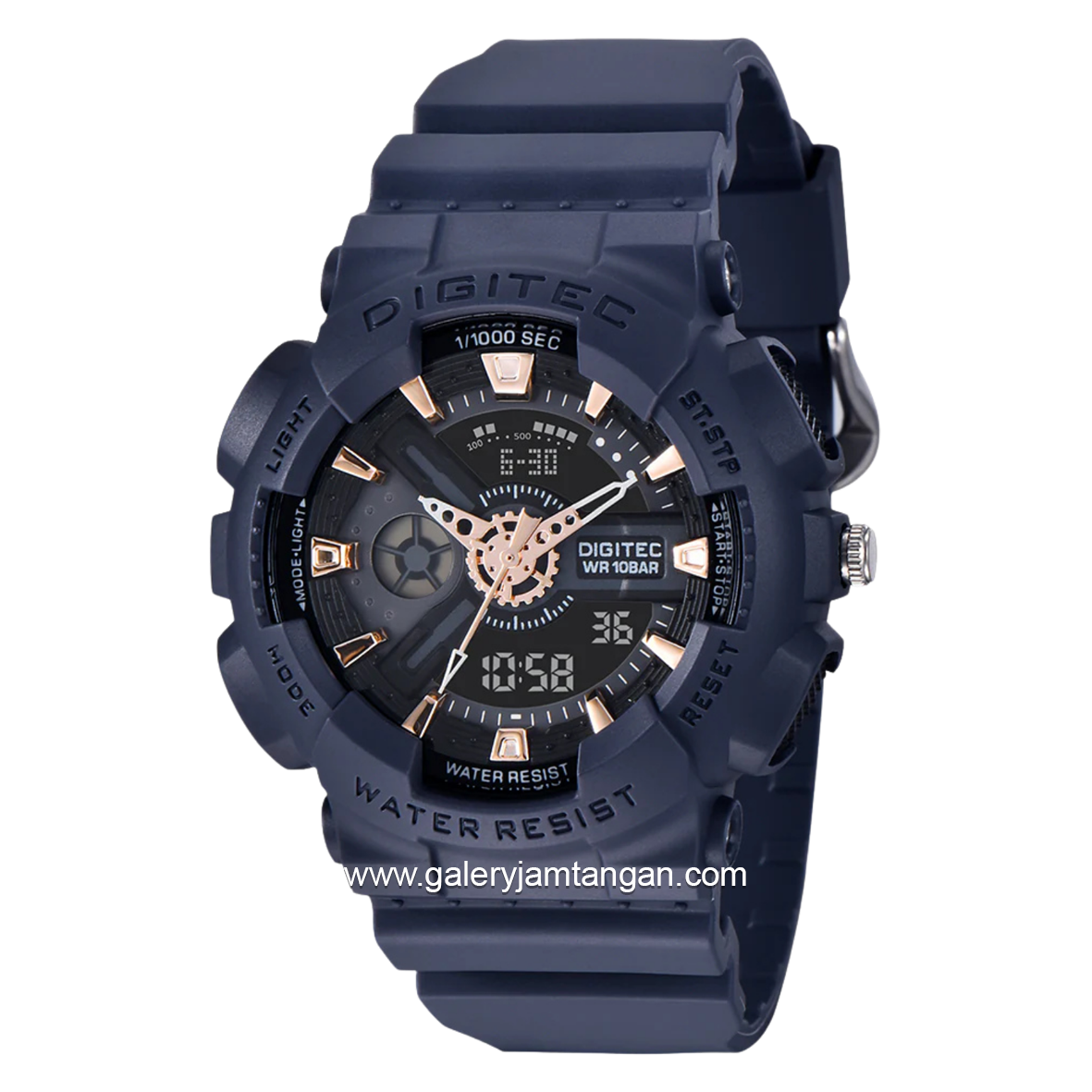 DIGITEC MDA-3020T Navy Digital Analog Rubber Strap