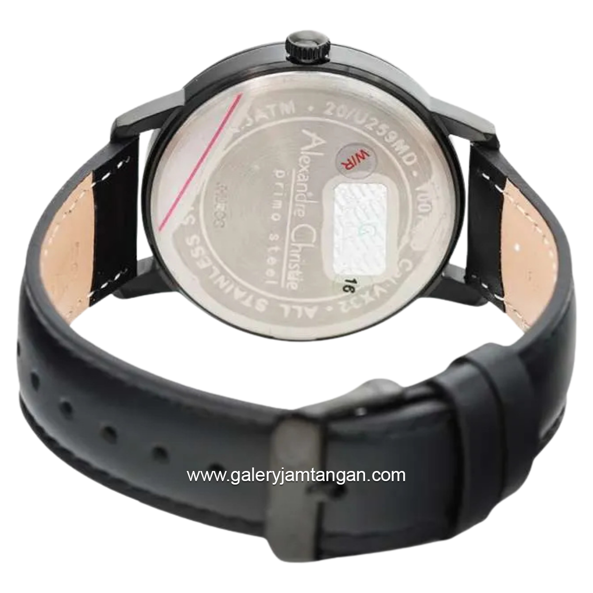 Alexandre Christie Primo AC 1007 MD Black Jarum Rosegold Leather Strap