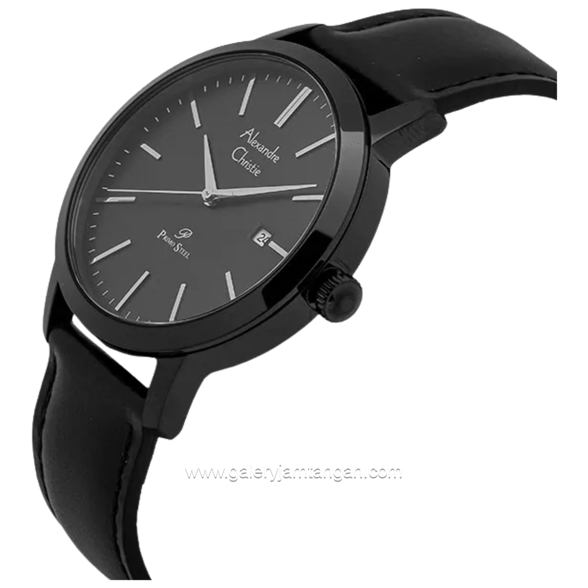 Alexandre Christie Primo AC 1007 MD Black Leather Strap