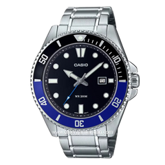 CASIO MDV-107D-1A2VDF Silver Dial Black Stainless Steel Strap