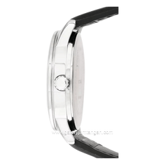 Casio MTP-V002L-7B3UDF Black Silver Dial Silver Leather Strap