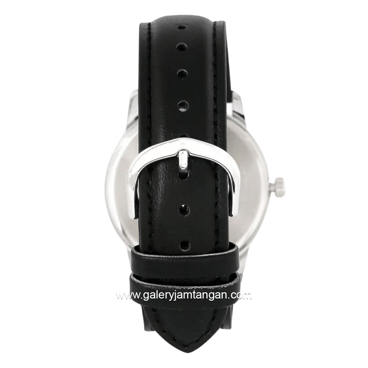 Casio MTP-V002L-7B3UDF Black Silver Dial Silver Leather Strap