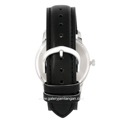 Casio MTP-V002L-7B3UDF Black Silver Dial Silver Leather Strap