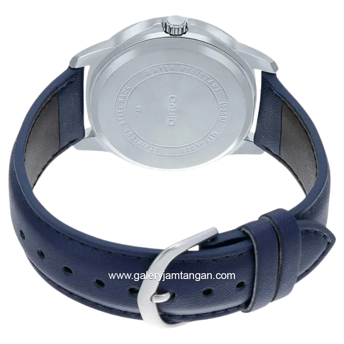CASIO General  MTP-V004L-2BUDF Blue Silver Leather Strap