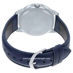 CASIO General  MTP-V004L-2BUDF Blue Silver Leather Strap