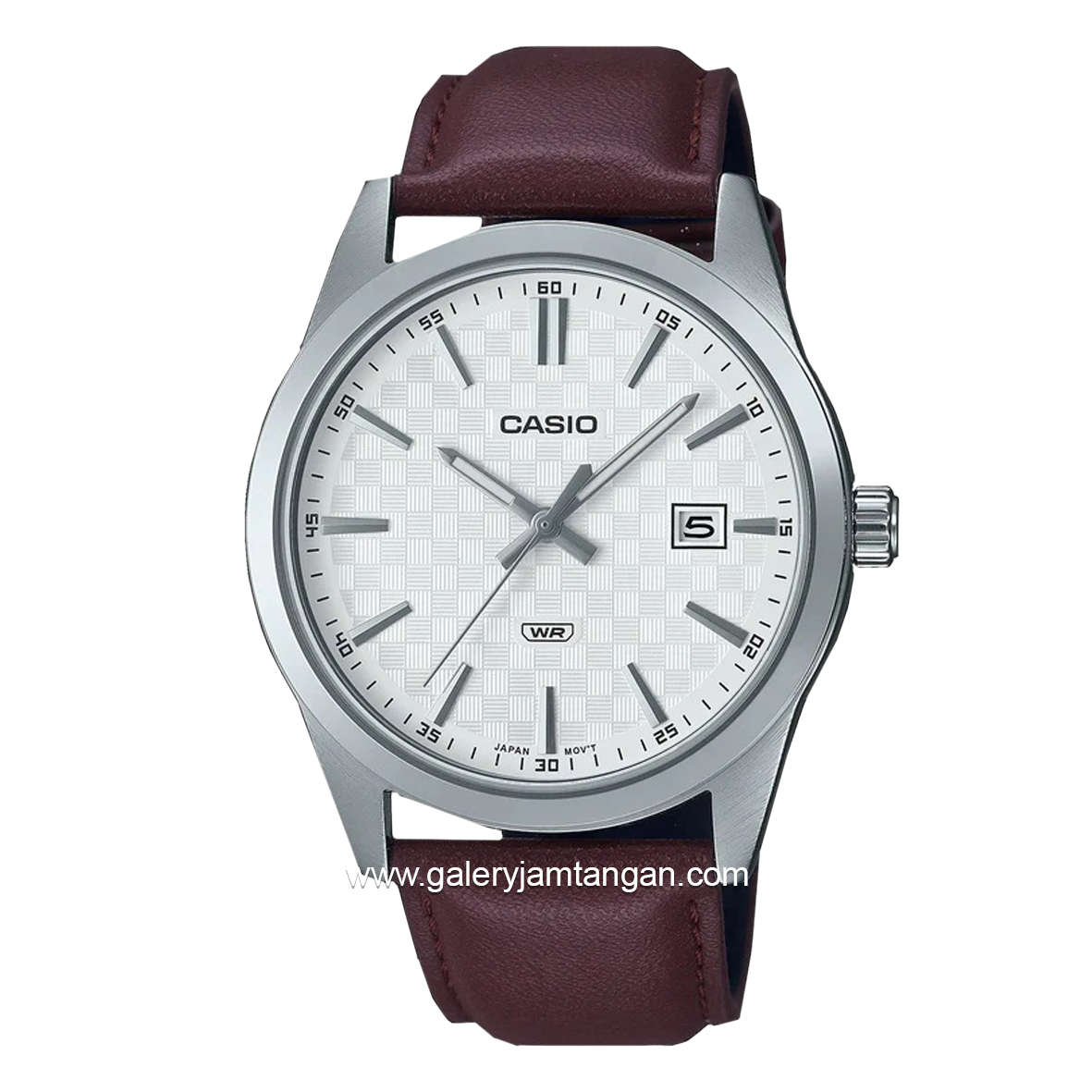 Casio General MTP-VD03L-5AUDF Brown Silver Dial White Stainless Steel
