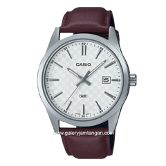 Casio General MTP-VD03L-5AUDF Brown Silver Dial White Stainless Steel