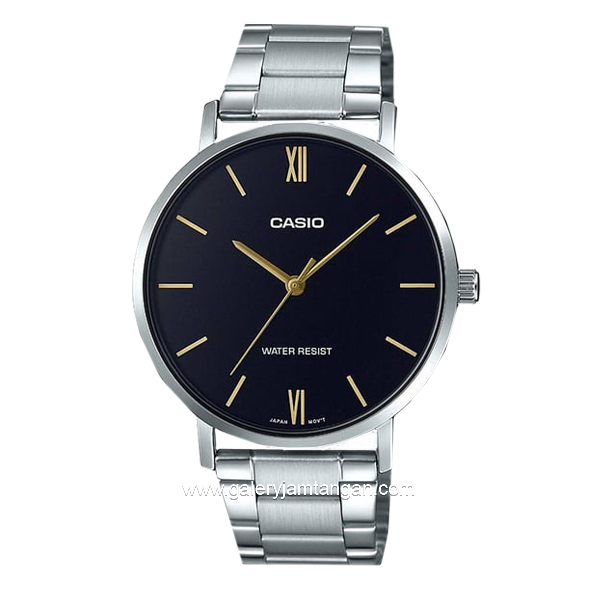 CASIO General MTP-VT01D-1BUDF Silver Dial Black Stainless Steel