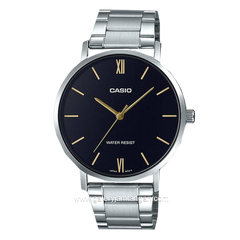 CASIO General MTP-VT01D-1BUDF Silver Dial Black Stainless Steel
