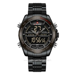 NAVIFORCE NF-9195M Full Black Analog Digital Stainless Steel Strap