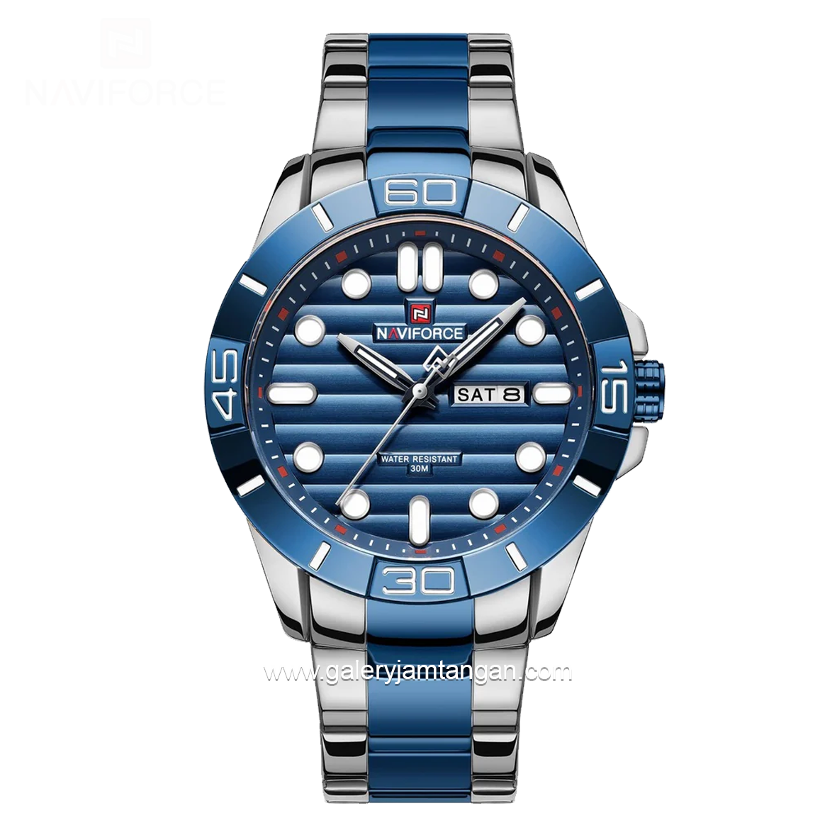 NAVIFORCE NF-9198 Silver Dial Navy Stainless Steel