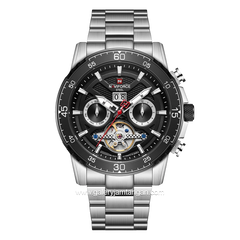 NAVIFORCE NF-1001MA Silver Dial Black Stainless Steel Strap