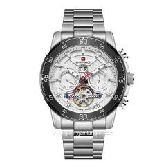 NAVIFORCE NF-1001MA Silver Dial White Stainless Steel Strap