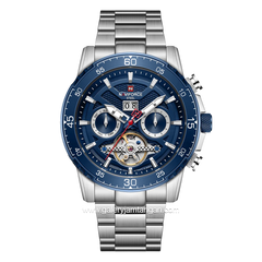 NAVIFORCE NF-1001MA Silver Dial Navy Stainless Steel Strap