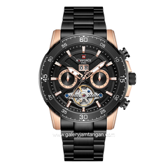 NAVIFORCE NF-1001MA Black Rosegold Stainless Steel Strap